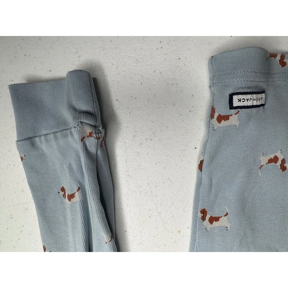 Janie and Jack Boys Blue Basset Hound Dog Print Pajama Top Size 12 Long Sleeve‎